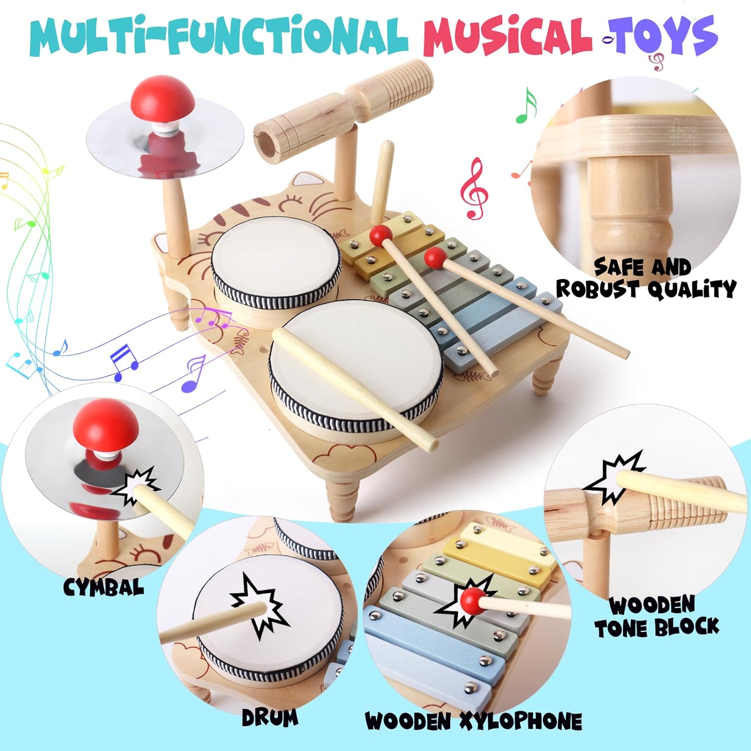 Wooden Xylophone Drum Set For  - Musical Instrument Harmonium review and price