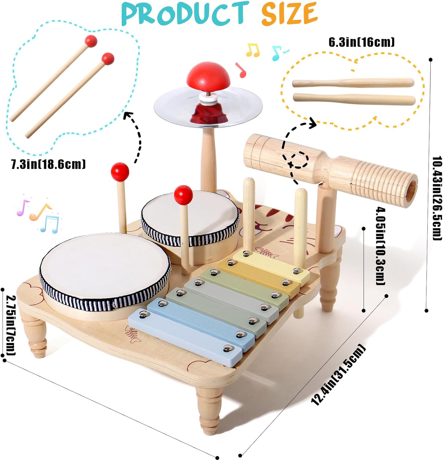Wooden Xylophone Drum Set For  - Musical Instrument Harmonium review and price